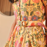 Botanical Belted Dress