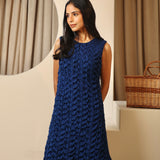 Navy Smocked Mini Dress
