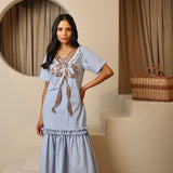 Lake Striped Bow Midi