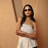 Strapless Sherbet Embellished Top