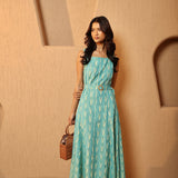 Teal Wash Belted Midi