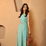 Teal Wash Belted Midi
