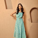 Teal Wash Belted Midi