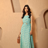 Teal Wash Belted Midi