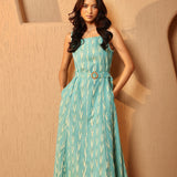 Teal Wash Belted Midi