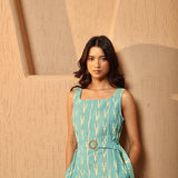 Teal Wash Belted Midi