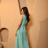Teal Wash Belted Midi