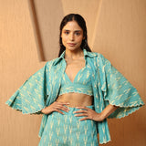 Teal Wash Scalloped Set