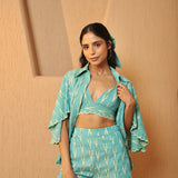 Teal Wash Scalloped Set