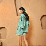 Teal Wash Scalloped Set