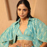 Teal Wash Scalloped Set