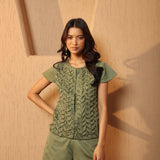 Olive Smocked Shirt