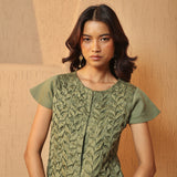 Olive Smocked Shirt