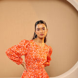 Orange Soda Waist Cut-out Top