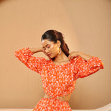 Orange Soda Waist Cut-out Top