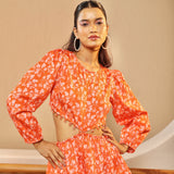 Orange Soda Waist Cut-out Top