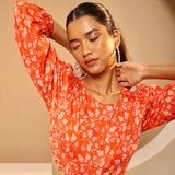 Orange Soda Waist Cut-out Top