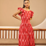 Ruby Red Ruffle Midi