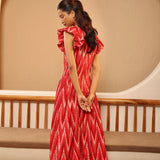 Ruby Red Ruffle Midi