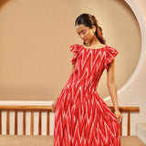 Ruby Red Ruffle Midi