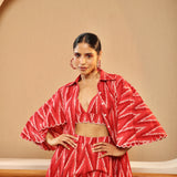Ruby Red Scalloped Shirt