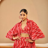 Ruby Red Scalloped Shirt