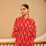 Ruby Red Scalloped Shirt
