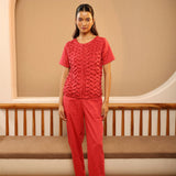 Crimson Smocked Set