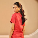 Crimson Smocked Shirt