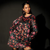 Midnight Bloom Scalloped Jacket