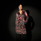 Midnight Bloom Belted Coat