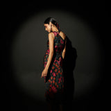 Midnight Bloom One Shoulder Midi