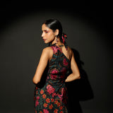 Midnight Bloom One Shoulder Midi
