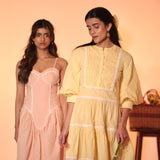 Peach Gingham Sunset Midi