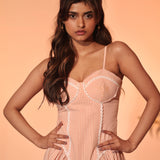 Peach Gingham Sunset Midi