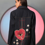 Starlit Galaxy Oversized Denim Jacket