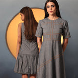 Denim Bias Studded Midi