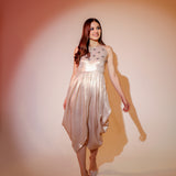 Champagne Cowl Midi Dress