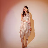 Champagne Cowl Midi Dress