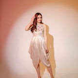 Champagne Cowl Midi Dress