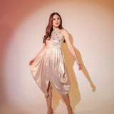 Champagne Cowl Midi Dress