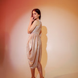 Champagne Cowl Midi Dress