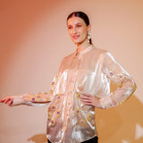 Fluid Organza Sequin Shirt
