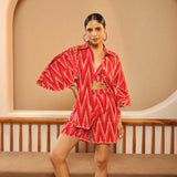 Ruby Red Scalloped Shirt