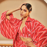 Ruby Red Scalloped Shirt