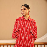 Ruby Red Scalloped Shirt
