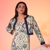 Mystic Fern Velvet Cropped Jacket