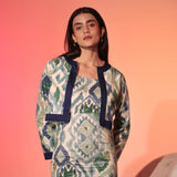 Mystic Fern Velvet Cropped Jacket