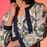 Mystic Fern Velvet Cropped Jacket