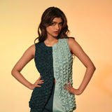 Lapis Lazuli Smocked Waistcoat